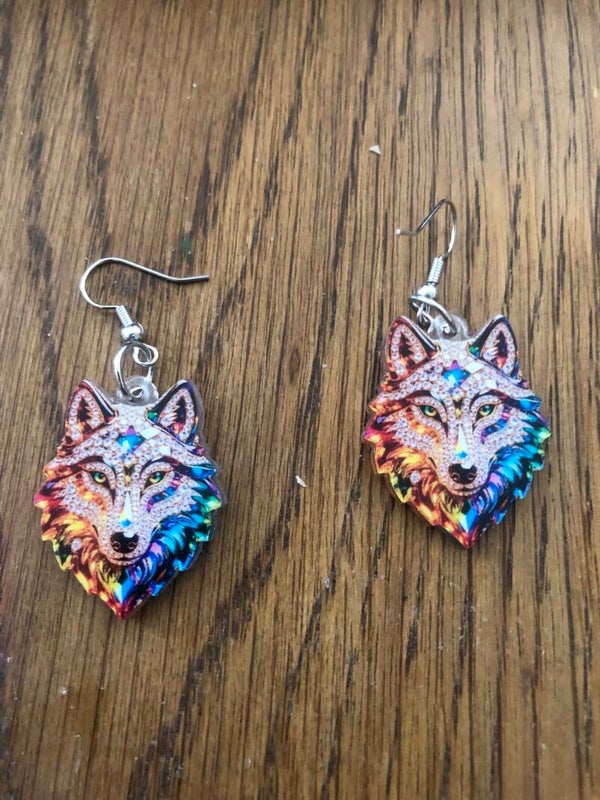 Ohrringe Wolfkopf