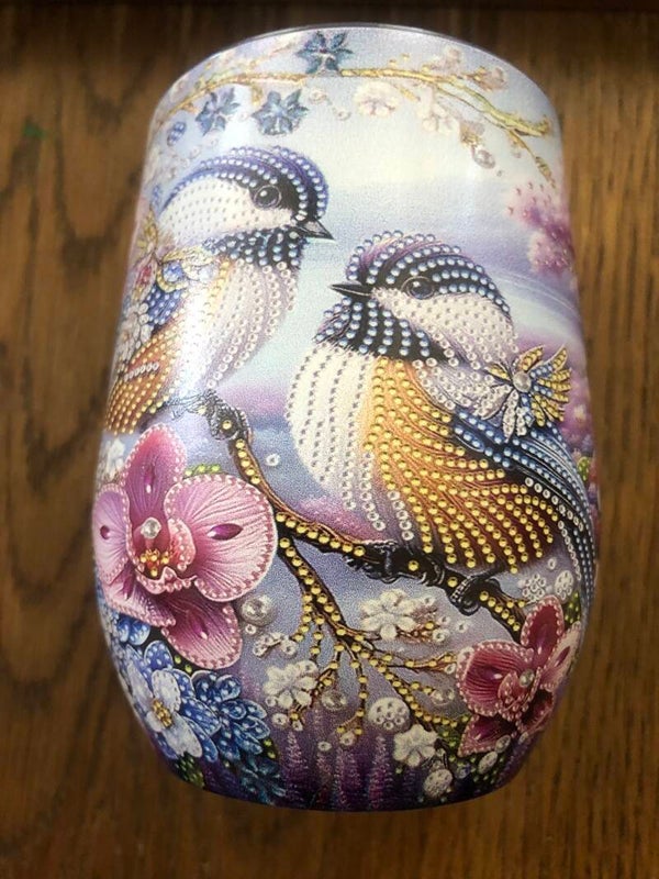 Edelstahlbecher Vögel