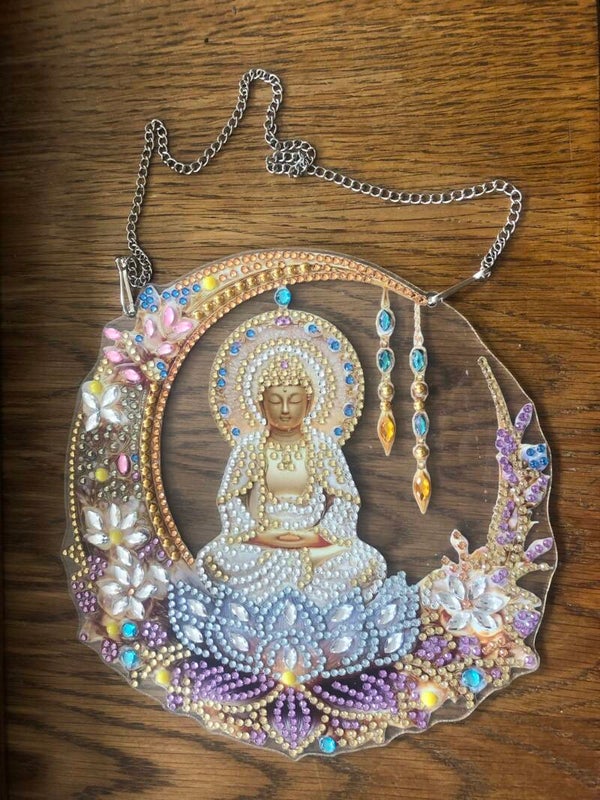 Fensterbild Buddha Lotus