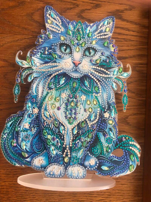 Dekoratives Standbild Blaue Katze