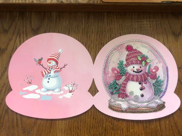 Grußkarten Kristallkugel Schneemann Stückpreis