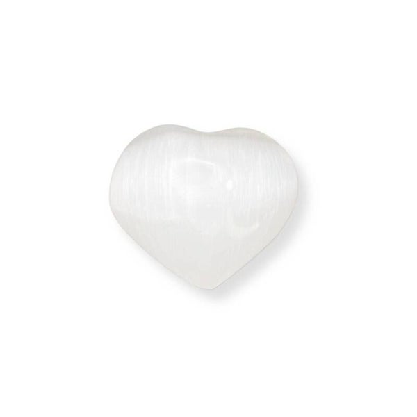 Edelsteen hart ca. 6,5 cm - Seleniet wit