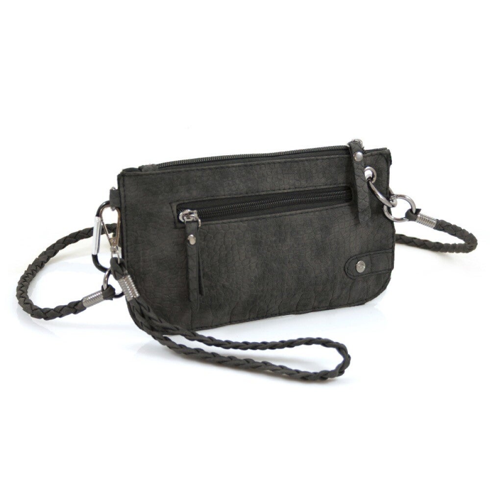Crossbody croco antraciet
