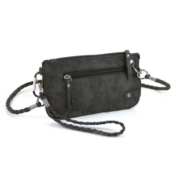 Crossbody croco antraciet