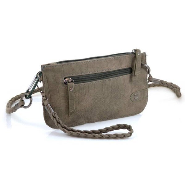 Crossbody croco grijs