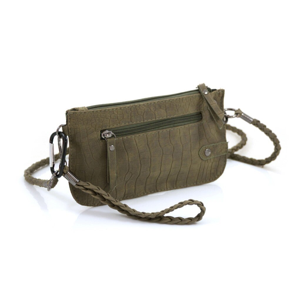 Crossbody croco groen