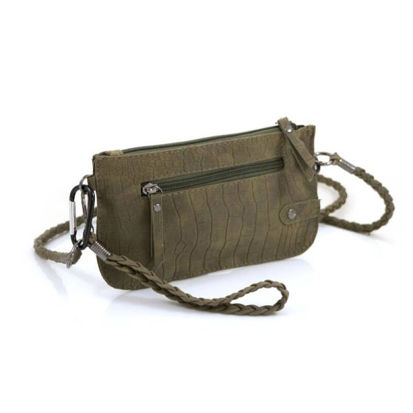 Crossbody croco groen