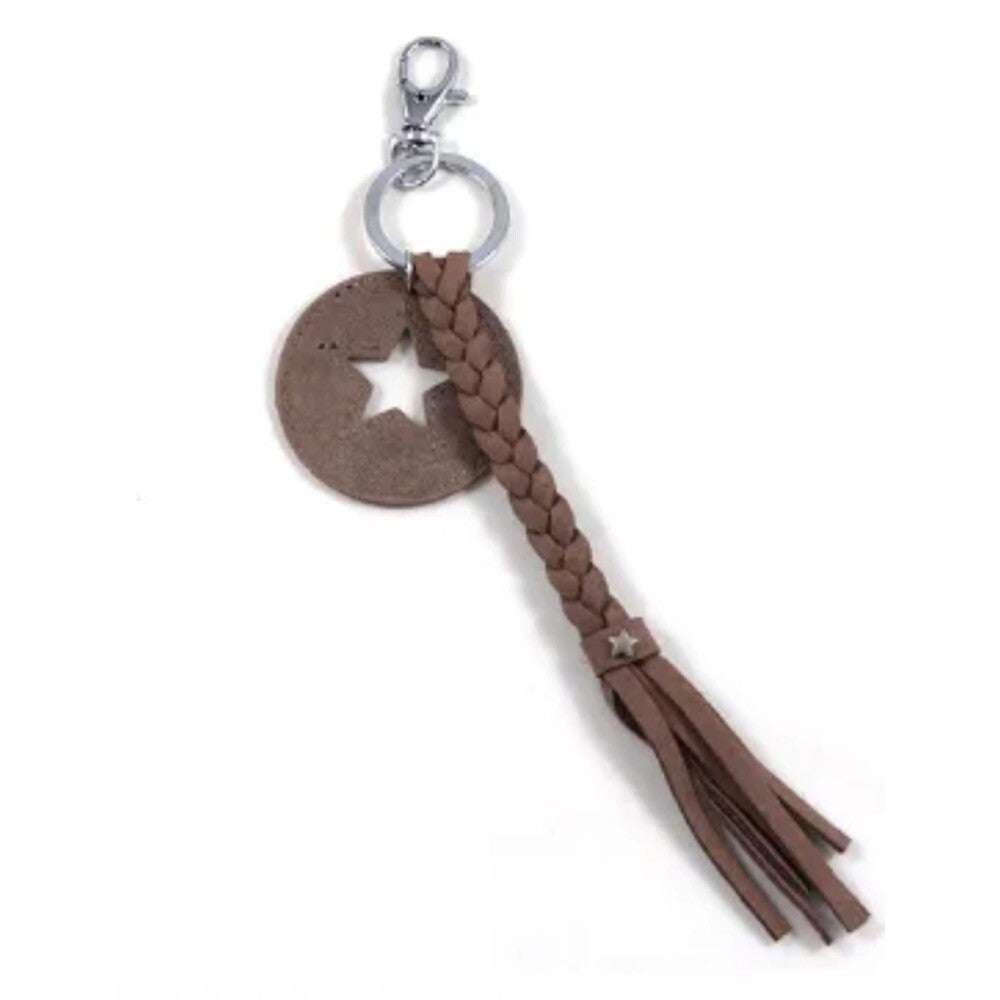 Tassen / sleutelhanger gevlochten camel