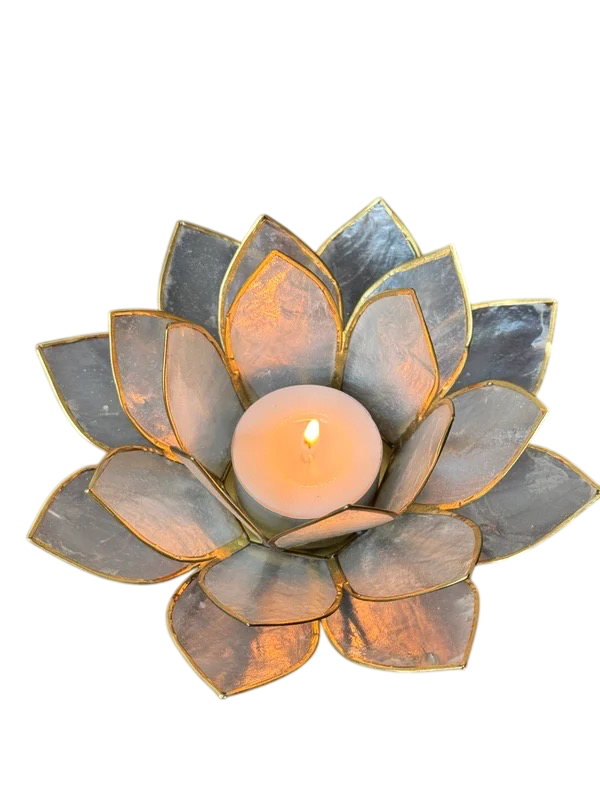 Lotus sfeerlicht naturel goudrand