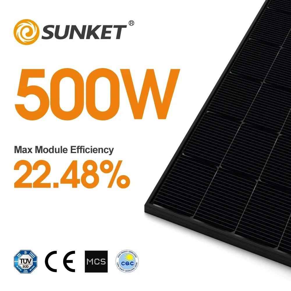Solarmodule DAH Solar DHN-54Z16-DG/FS(BB)-500W  Fullscreen Fullblack, Glas/Glas, bifacial