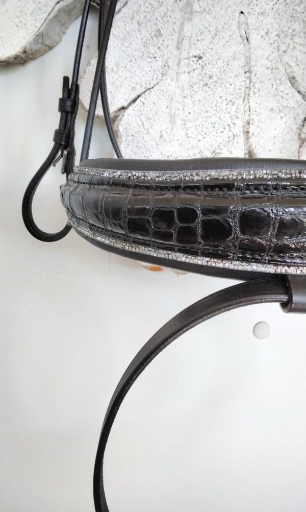 XQS Horsewear bridle SYLVESTER- Croco - Laqué