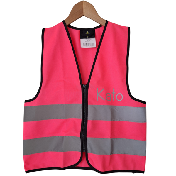 Fluohesje met naam - roze