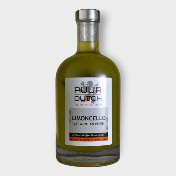 LIMONCELLO MET PEPER EN MUNT fles 0,7 liter 30% alcohol