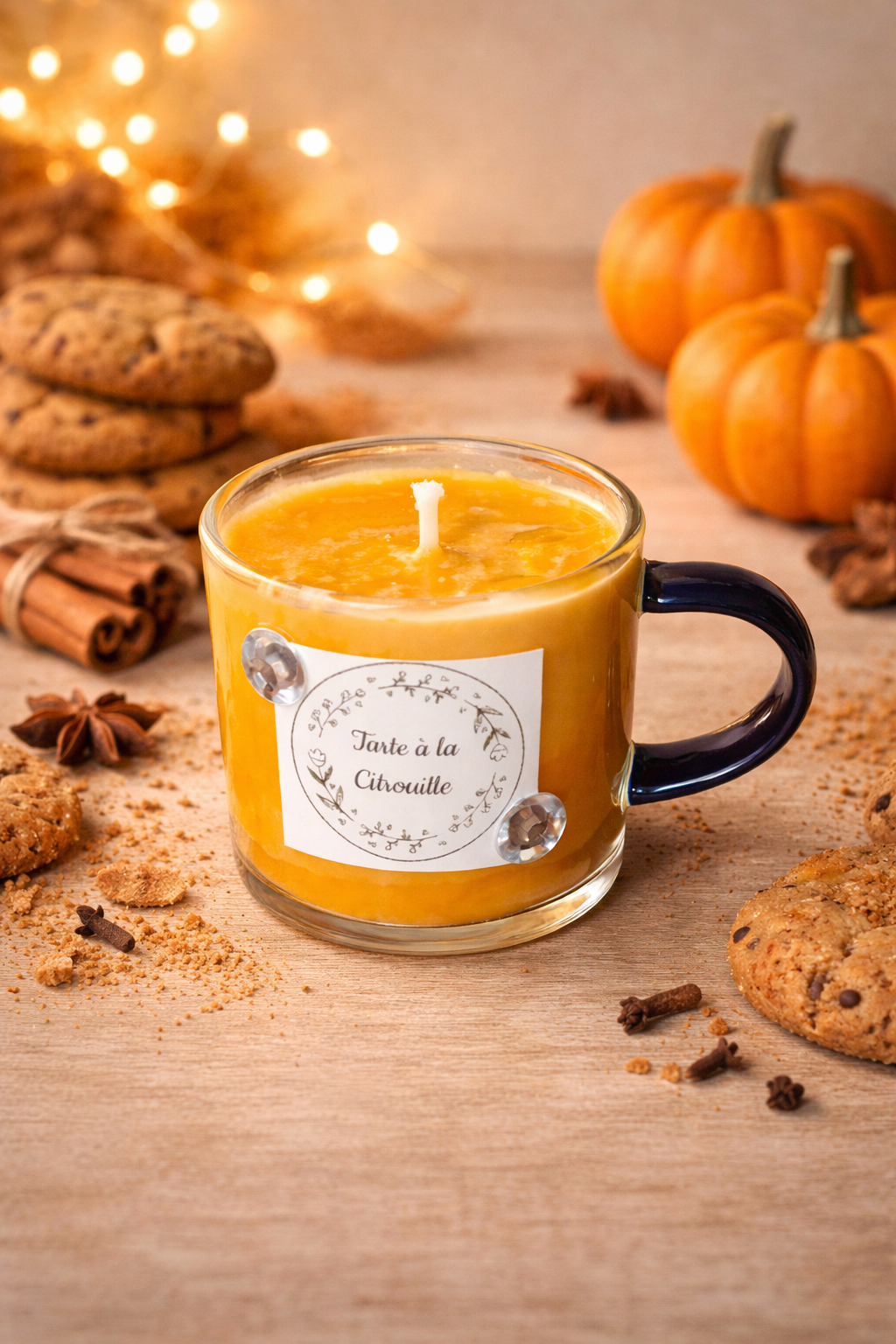 Mini chandelle tarte à la citrouille