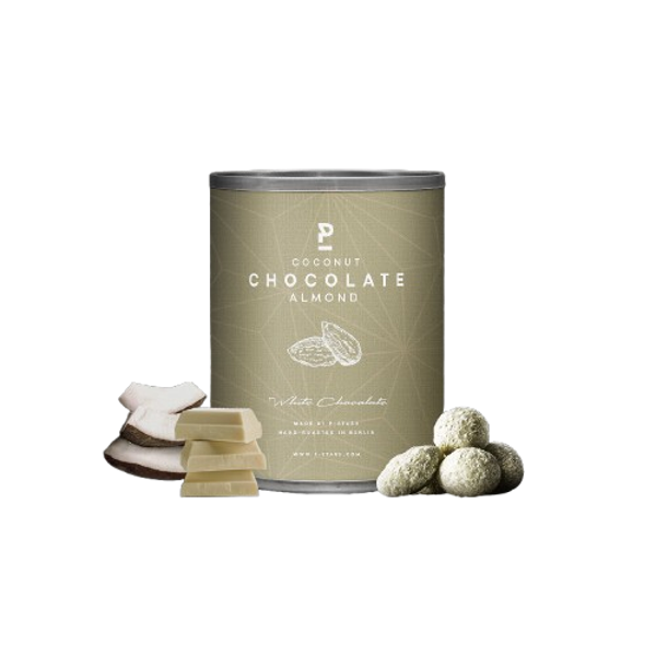 AMANDEL - WITTE CHOCOLADE MET KOKOSVLOKKEN - MINI 60G