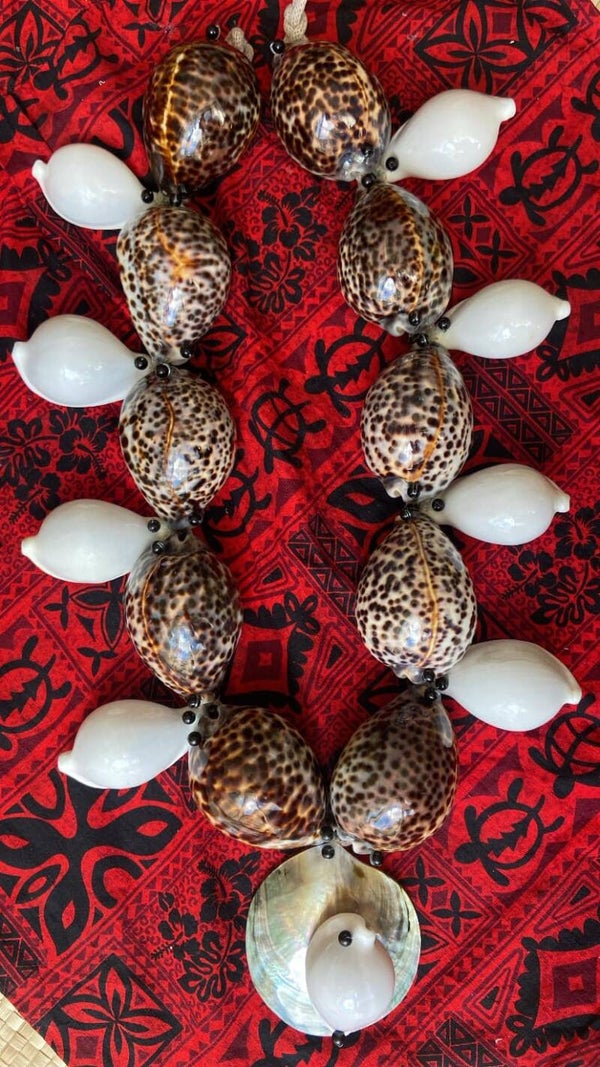 Collier coquillage noir et blanc