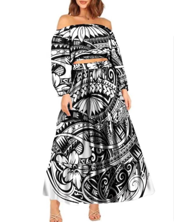 Robe noire et blanche 2 pièces