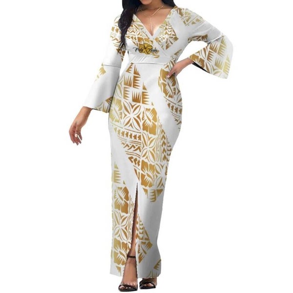 Robe blanc doré
