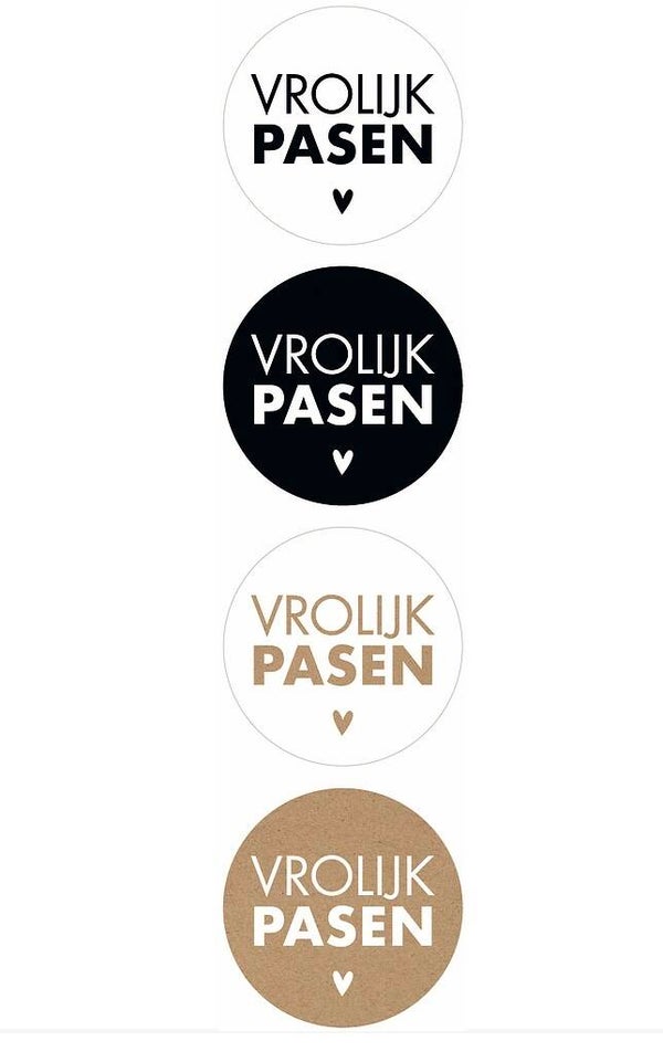 Sluitstickers Vrolijk Pasen assorti per 4 stickers