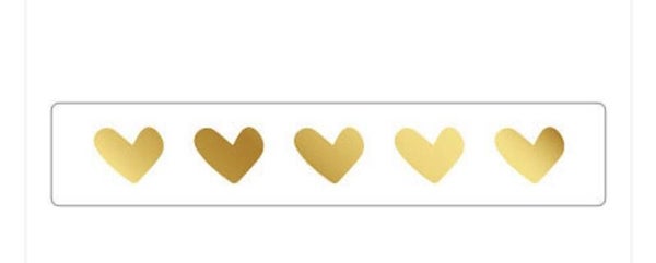 Sluitstickers hearts gold per 5 stickers