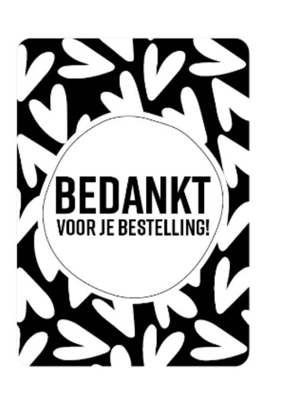 Kaarten Bedankt voor je bestelling hartjes