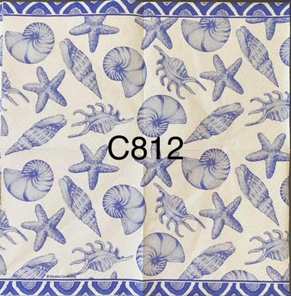Beach (C812) - Blue and White Shells
