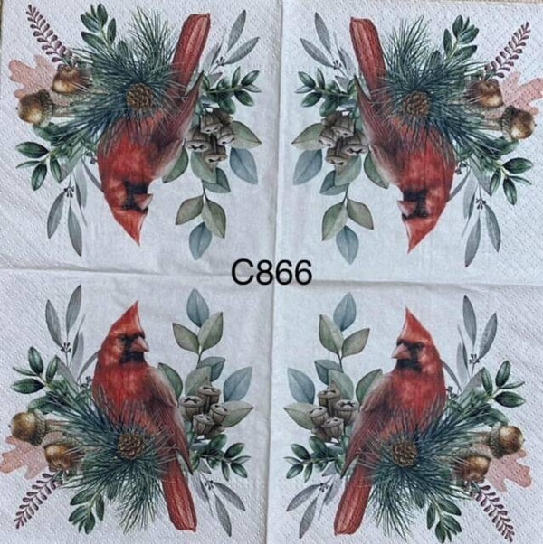 Christmas (C866) - Cardinal with Eucalyptus