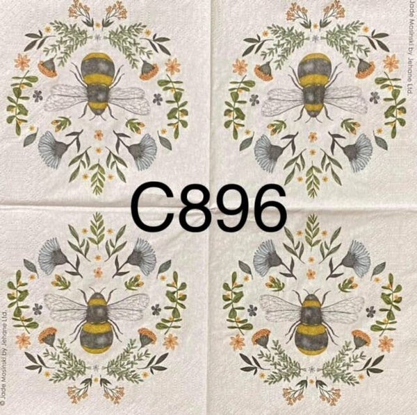 Bees (C896/1237) - Secret Bee in Flower Wreath