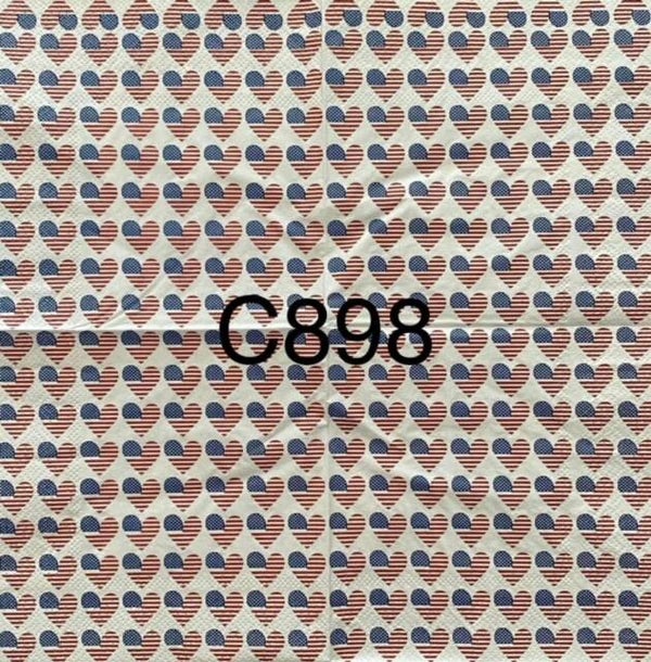 4th of July (C898) - Very Small Flag Design Hearts Wallpaper