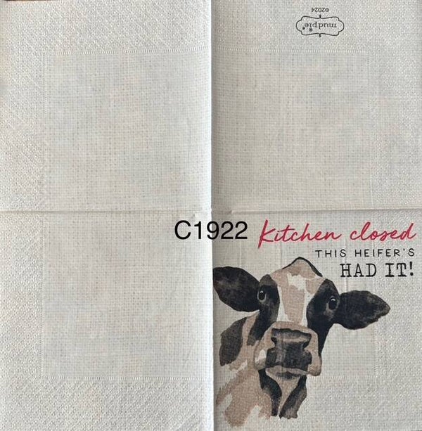 Cows (C1922) - Black and White Cow "Kitchen closed, this heifer's had it!"