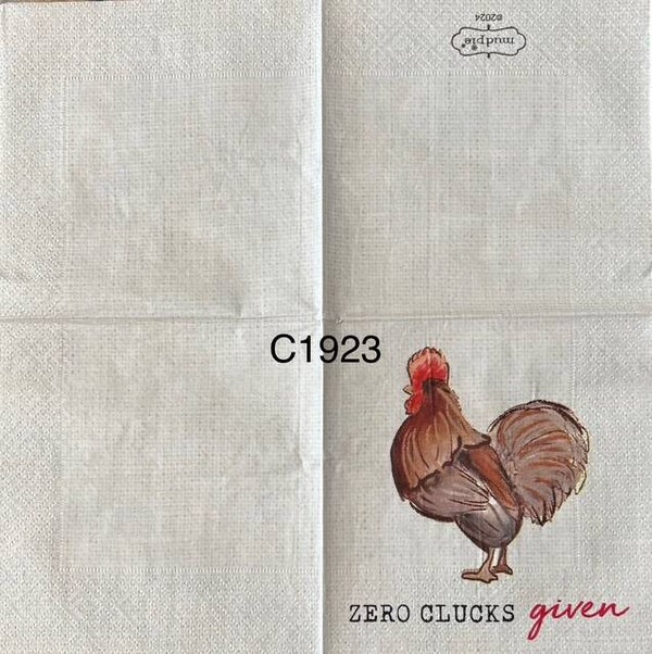 Birds (C1923) - Rooster "Zero clucks given"
