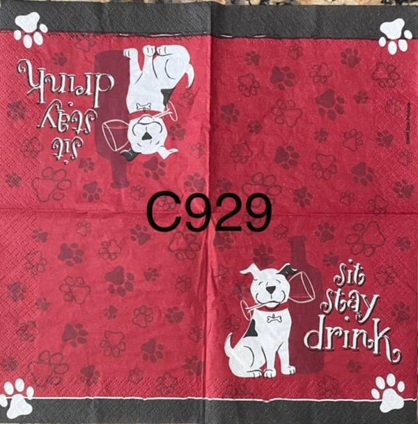 Funny (C929) - Sit, Stay, Drink
