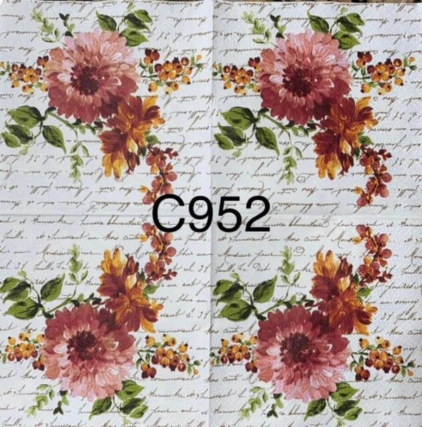 Flowers (C952) - Pink Gerber with Script in Background