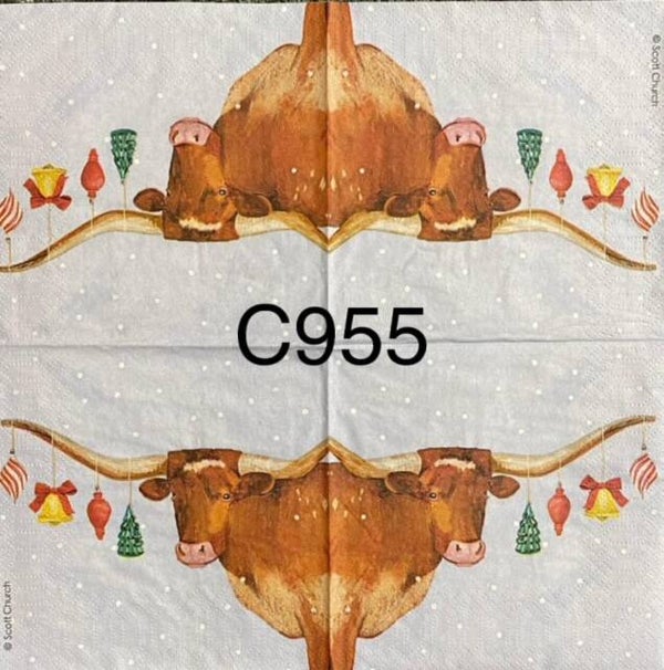 Cows (C955) - Cow with Ornaments Hanging from Horns