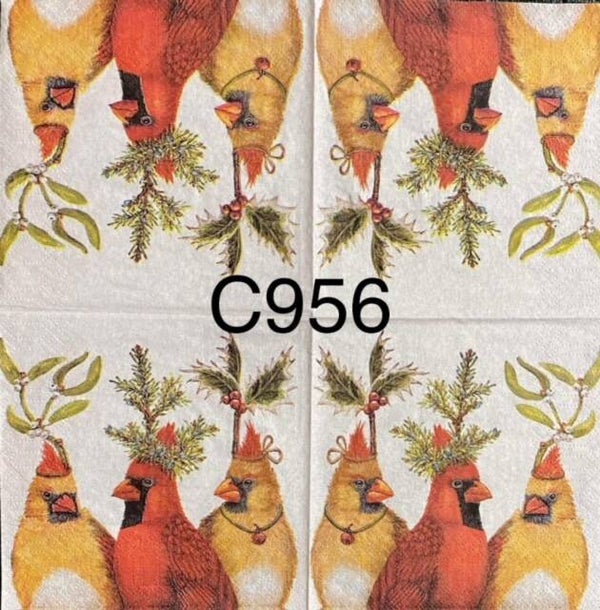 Christmas (C956) - Three Cardinals with Headpieces
