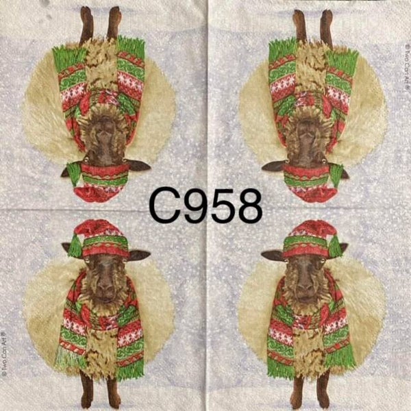 Christmas (C958) - Sheep with Hat and Scarf