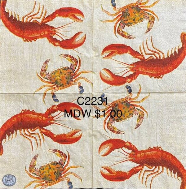 Beach (C2231) - MDW Orange Lobster and Crab