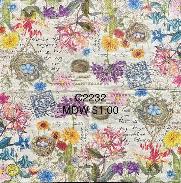 Flowers (C2232) - MDW Bird Nest Surrounded by Colorful Flowers