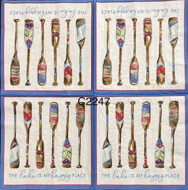 Beach (C2247) - Colorful Oars "The Lake is My Happy Place"