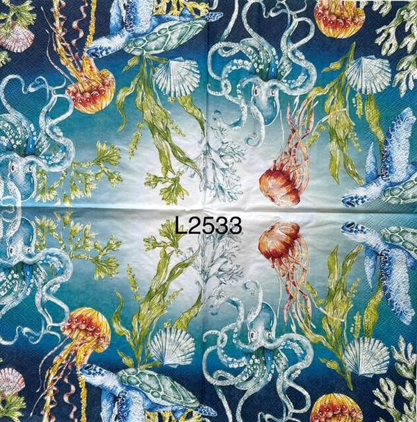 Beach (L2533) - Bottom of the Ocean Floor (Turtle, Jellyfish, Octopus, Turtle)