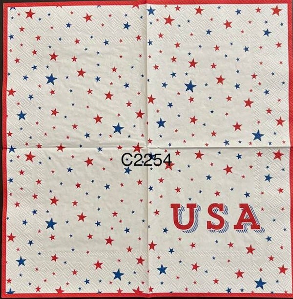 4th of July (C2254) - Mini Red and Blue Stars Background