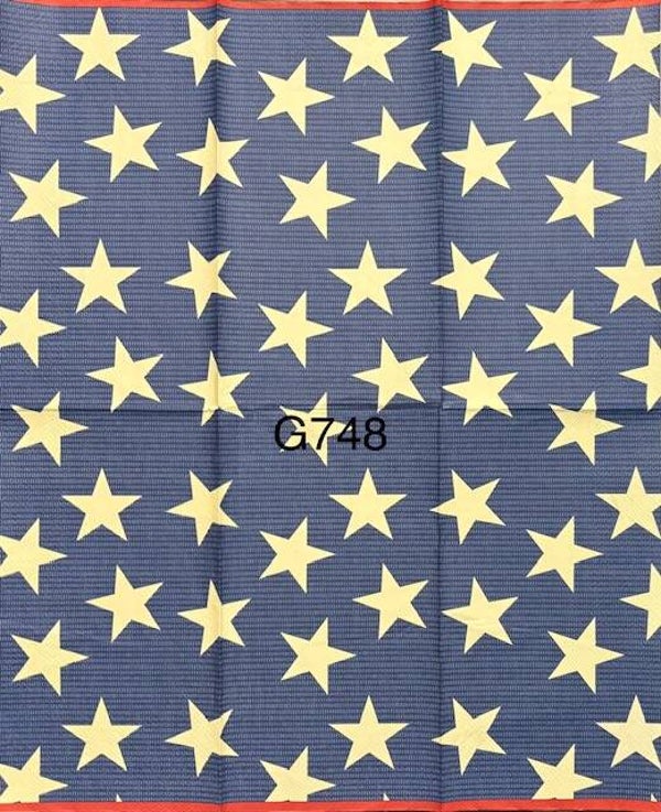 4th of July (G748) - White Stars on Blue Background with a Red Border