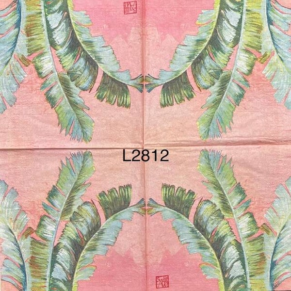 Beach (L2812) - Palm Fronds on a Light Pink Background