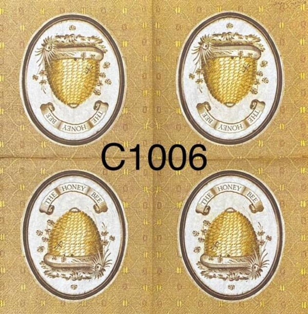 Bees (C1006) - Honeycomb with Flying Bees