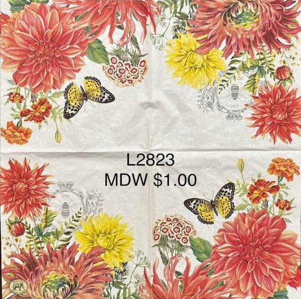 Flowers (L2823) - MDW Peonies and Butterfly