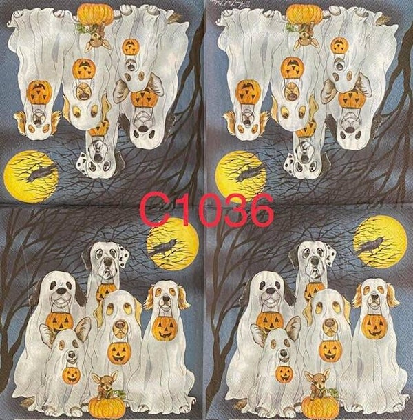 Dogs (C1036/1118) - Dogs Dressed Up as Ghosts - Halloween