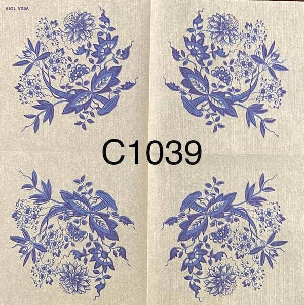 Flowers (C1039) - Vintage Blue Flowers