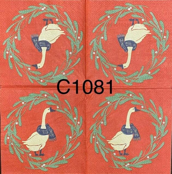 Christmas (C1081) - Goose in Wreath