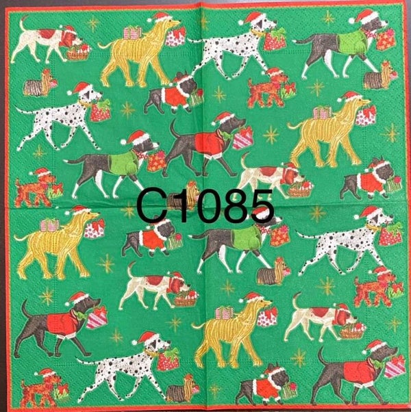 Dogs (C1085) - Dogs Carrying Presents - Christmas
