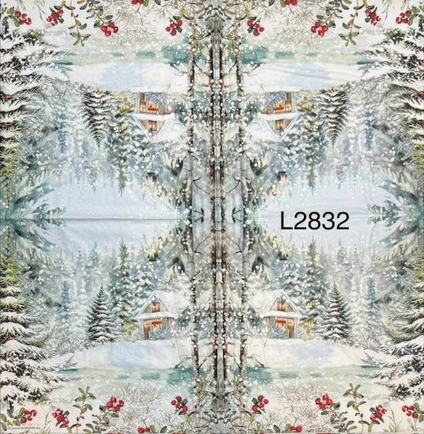 Scene (L2832) - Cabin in the Woods in the Winter